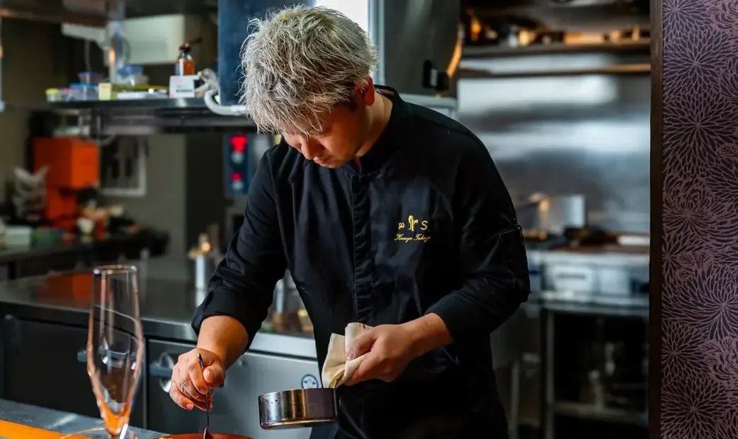 Chef Kazuya Takagi in the kitchen at ars